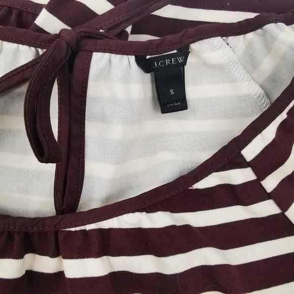 J. Crew Structured Stripe Keyhole Brown Blouse Size S - Picture 6 of 8